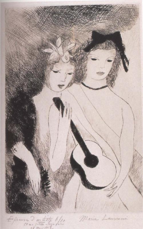 Marie Laurencin Woman Holding guitar